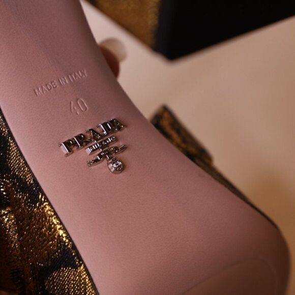 NWT Prada Jacquard Platform Heeled Sandals Sz 9 - Picture 5 of 7